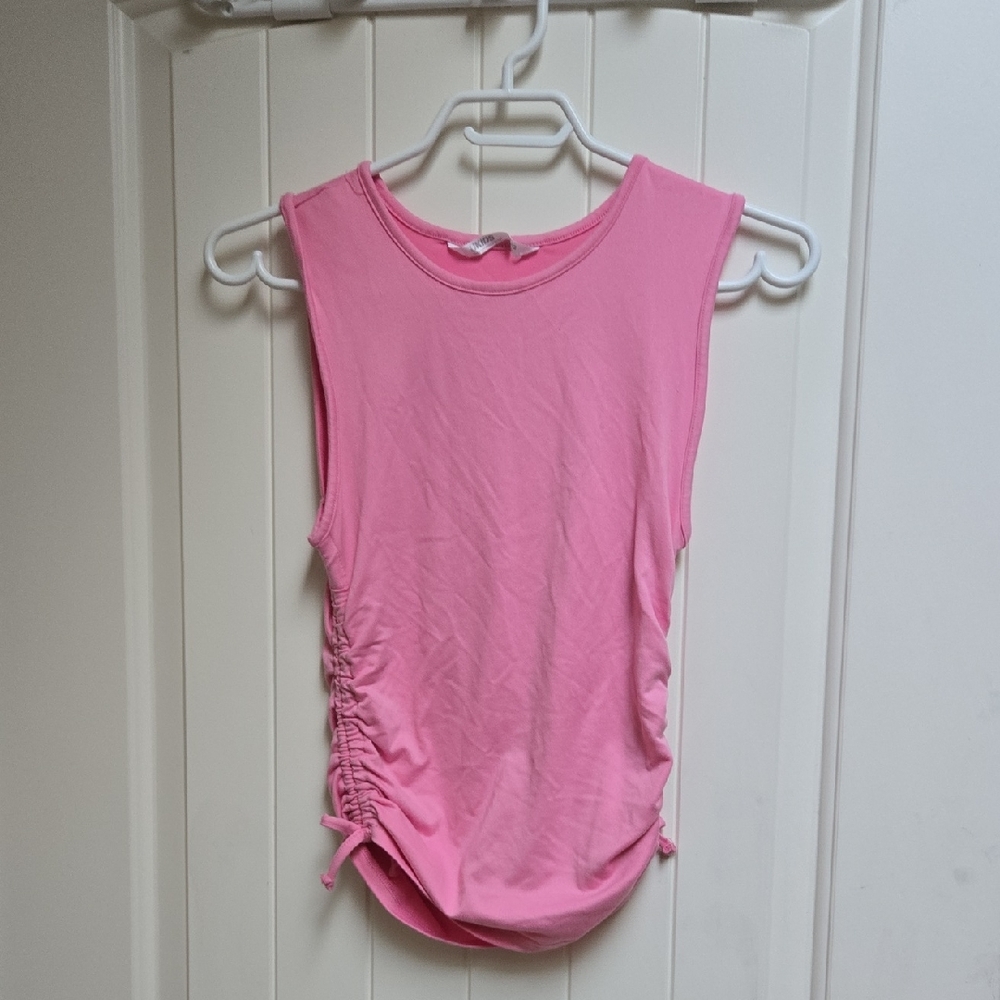 UKids Chic Pink Sleeveless Tank Top Children Large Ruffle Bottom Shirt